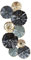 3D Wandbild 47x98cm Ringe Kreise Metall Blau Schwarz Deko Teller Wanddeko Design Wandkunst Metallbild