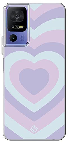 Movilshop Custodia Cellulari per [ TCL 40 SE ] Disegno Tendenze [ Cuori Sovrapposti Tonalità Pastello ] in Silicone Flessibile Trasparente Custodia Case Cover Gel per Smartphone.