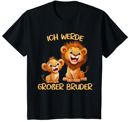 Kinder Ich werde großer Bruder zwei Löwen Baby Löwe T-Shirt