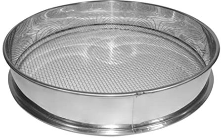 Tamiz de jardín tamices de jardinería de acero inoxidable acertijo de jardín de jardín tamiz de tamiz de tamiz para jardín para tierra y piedras herramienta de jardinería 30 cm 2 malla 8.8 mm de