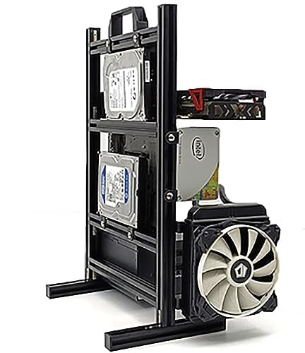 Yoqanr ATX MATX ITX PC Test Bench Motherboard Stand Open Frame Air PC Case Test Bench Vertical Water Cooling Aluminium Support Vertical Horizontal Wall Hanging