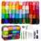 55 Farben Nadelfilz Set, Filz Starterset Filzwolle Nadelfilzen Set mit Filznadeln, Schaumstoffmatte und Aufbewahrungstasche Filzwolle Nadelfilz Set mit Filzwolle Werkzeu für Filzwolle DIY Handwerk
