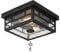 CALOKES Outdoor Flush Mount Motion Sensor Ceiling Light - Timeless Industrial Design with Seeded Clear Glass for Your Porch, Driveway, Covered Patio, Farmhouse, and Entryway