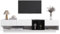 Meuble TV bas, combinaison en blanc brillant et noir, table TV moderne avec 3 tiroirs et 4 compartiments, 190 x 40 x 34 cm