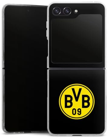 Hard Case kompatibel mit Samsung Galaxy Z Flip 5 Schutzhülle transparent Smartphone Handy Hülle Borussia Dortmund Logo BVB