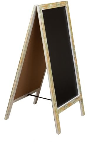 Biscottini Lavagna Nera da Pavimento 100x50x4,5 - Lavagna Bifacciale da Terra - Cavalletto Portamenu - Lavagna Cancellabile Bambini - Lavagnetta Cucina da Gesso - Cavalletto Espositore Pubblicitario
