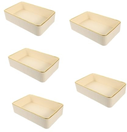 MAGICLULU 5st Ablagefach Aus Leder Schmuck-display-tablett Schreibtischdekoration Dekoratives Tablett Schmuckplatte Ringgericht Speicherplatte Waschtisch Mdf Kosmetik Weiß Aufbewahrungskiste