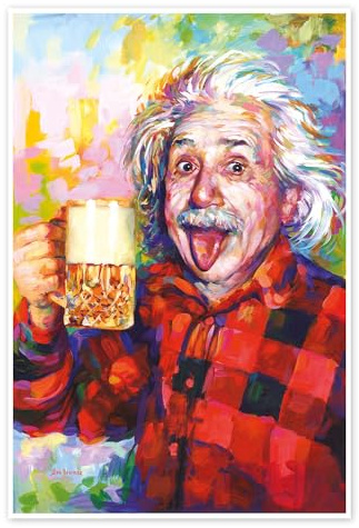 Prost, Einstein! Poster von Leon Devenice 20 x 30 cm Bunt Wandbilder Wanddeko