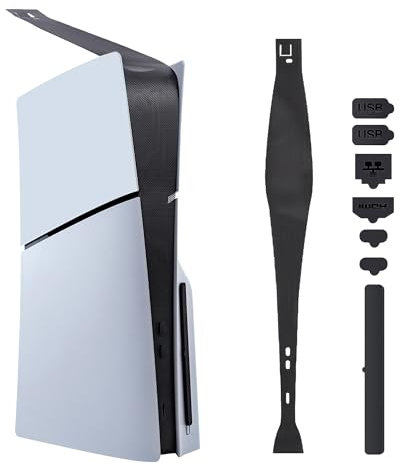 Mcbazel PS5 Slim Red Antipolvo, Tapones Antipolvo, Malla Antipolvo para Puertos, Cubierta Antipolvo, Kit de Protección Contra el Polvo para PS5 Slim