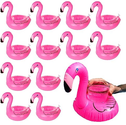 WYRGQIQN 12 Piezas hinchables para Piscina, flotadores Piscina, Hinchable Piscina, Portavasos inflables para bañera de hidromasaje, Soporte Flotante para Bebidas para Piscina Party
