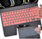 2PCS Keyboard Cover Skin for 2025 iPad Air M3 13 Inch & 2024 iPad Pro 13 inch M4 Chip (A2925/A2926) Magic Keyboard, iPad Pro 13 M4 Keyboard Protective Accessories, Pink+Clear
