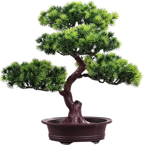 12-Inch Artificial Bonsai Tree - Potted Fake Plant for Bookshelf, Zen Garden and Farmhouse Decor Style1
