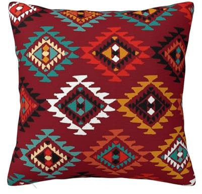 Kissenbezüge Westlicher Südwesten Indianer Azteken Navajo Zierkissenhülle Home Deko Dekokissen Dekorativen Kissen-Bezug Für Sofa, Auto, Terrasse, 45X45Cm
