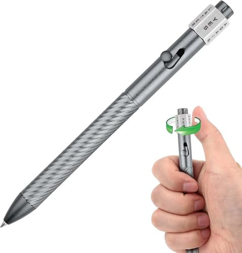 SMOOTHERPRO Fidget Pen/Bolt Action Kugelschreiber | Kompatibel mit Pilot G2 Minen | für Geschenke Business EDC Büro (FSM649) | Farbe Grau