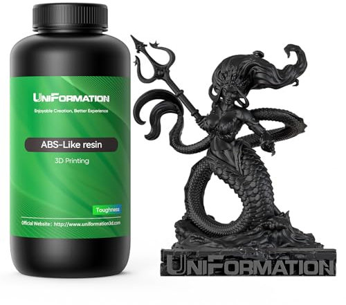 UNIFORMATION 3D Drucker Resin ABS LIKE Resin hart robust 3D-Druckerharz Photopolymer UV-hrtende 3D-Harzflüssigkeit mit hoher Przision geeignet für funktionaler mechanischer Druck Schwarz 1 kg