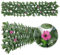 Panneaux de treillis extensibles pour clôture de jardin avec fleur - Brise-vue extensible - Brise-vue en faux lierre - Pour balcon - 200 x 30 cm - Fleur rose