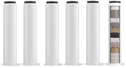 Replacement Filters Compatible with Cobbe, Replacement Filters for Handheld Shower Head, Water Softener Filters Beads, Remove Chlorine, Reduces Dry Itchy Skin (6 PCS)