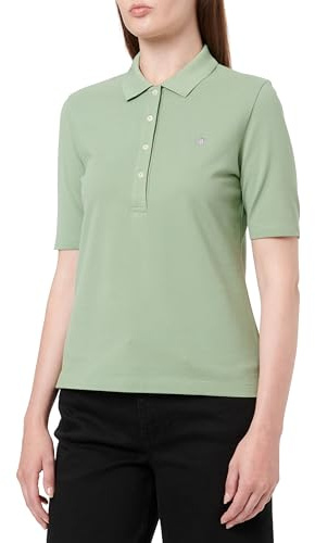 Gant Damen Slim Shield Pique Polohemd, Kalamata Green, L EU
