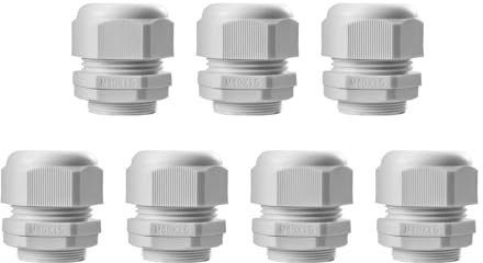 Pack of 7 Cable Glands M40, IP68 Waterproof Cable Grommet, Cable Glands for Outdoor Garden Control Box Junction Box, Plastic Nylon Cable Grommet