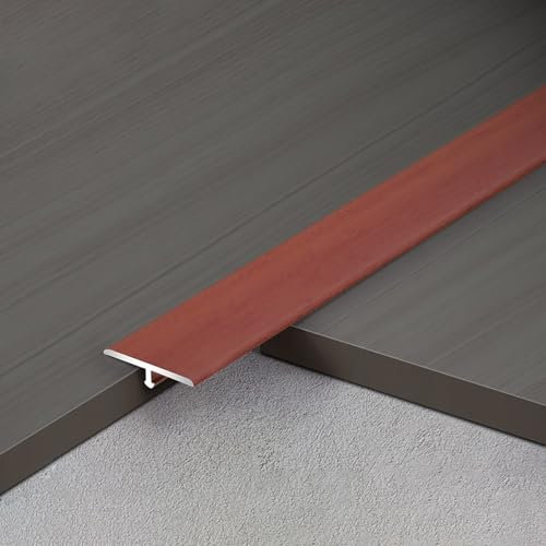 Raouoae 90 cm X 2 Türleisten Übergangsprofil T-Profil Holzmaserung Aus Aluminiumlegierung Bodenleiste Übergangsleiste Für Holz/Laminat/Vinyl-Boden(Sapele,Breite: 2.5 cm)