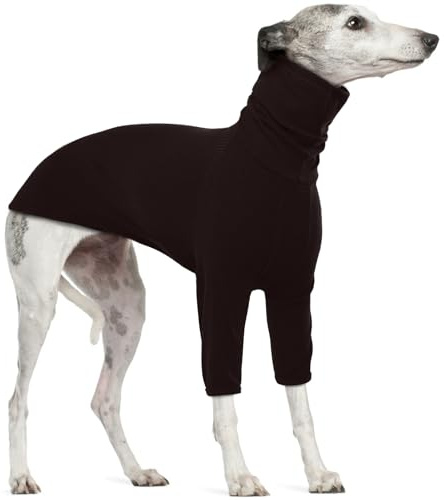 Windhund Mantel, Winter Hundepullover Strickpullover Sweater Hundejacke Große Hunde Winter Pullover Lurchers Mantel Windhund Sweatshirt (Braun, L)
