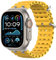 Astorgos Correas Ocean Compatible con Apple Watch Ultra2/Ultra 49mm,S10 46mm,9/8/7 45mm,SE2/SE/6/5/4 44mm,3/2/1 42mm,Correa de Reloj Deportiva con Conector Metálico para Hombre Mujer, Plata/Amarillo