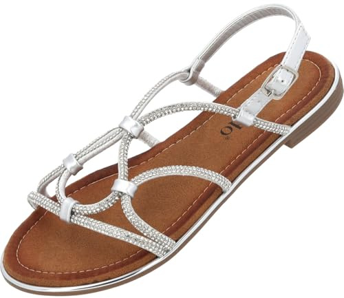 Palado Damen Sandalen Arcanil – modische Pantoletten - elegante Sommerschuhe - bequeme Sandaletten mit verstellbaren Riemen