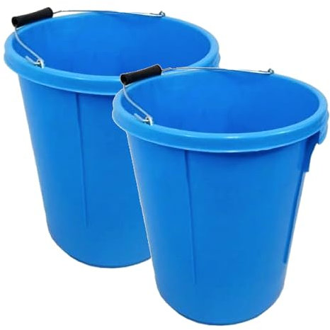 2x Blue Plasterer Bucket Heavy Duty Plasterers Bucket for Mixing Building Plaster and Holding Water - 25 Litre