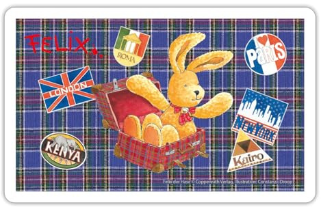 Felix der Hase Im Koffer sitzend Sticker Aufkleber