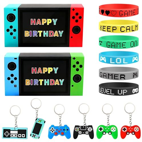Füllungen für Videospiel Party Tüten Gaming Party Tüten Geschenktüten | Füllungen für Videospiel Party Tüten Gaming Party Tüten Geschenktüten Armband Schlüsselanhänger Füllungen für Goodie Bags
