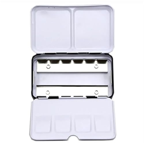 Watercolour Paint Set Art Metal Watercolor Tin with Fold-Out Palette, Large Tray with 52 Empty Half Pan for Artist(12 Slots)