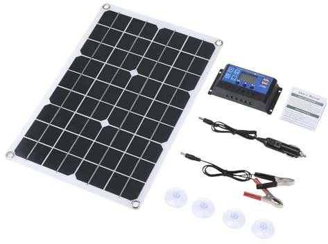 20W 15V Solar Autobatterie Ladegerät, Tragbares wasserdichtes Solarpanel Ladegerät, Solar-Erhaltungsladegerät IP65 mit Krokodilklemmen für Auto, Boot, Wohnmobil, Motorrad, LKW