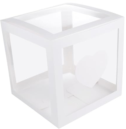 Transparent Ballonbox Faltbar aus Hartkarton für Luftballons | PVC mit Hoher Transparenz, Bruchfestes Design, Passend für Kinderparty und Geburtstagskulisse, Weihnachten Feier