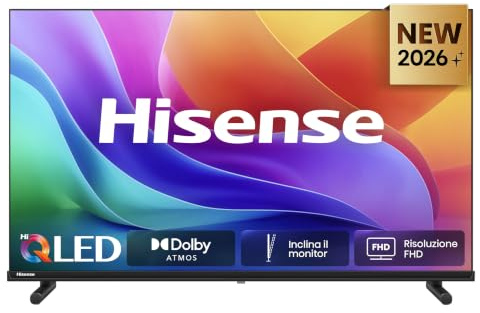Hisense Smart TV QLED 32 Full HD 32E5ST | Audio Dolby Atmos, VIDAA OS con 1000+ APP, HDR10, Game Mode, Works with Alexa, Wifi, lativù, 2026 Model