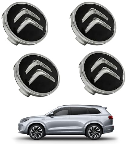 Cache Moyeu pour Citroen, 4 pièces Enjoliveur pour Citroen C3, CAC he Mo yeu, Ca Che MOY EU pour Renault, Ca Che-Moyeu De Roue De Voiture, pour Citroën 60 mm C1, C3, C4, C5, C6 et DS3.