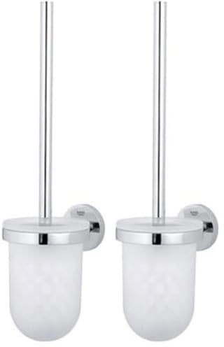 GROHE Essentials, Toilettenbürstenset WC (Wandmontage, pflegeleicht, langlebig), rund, Chrom, 40374001 (Packung mit 2)