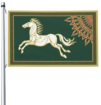 Das Königreich Rohan Fahnen Leuchtenden Farben Banner Dekorative Gartenflagge Für Hof Rasen Sportveranstaltungen 90X150Cm