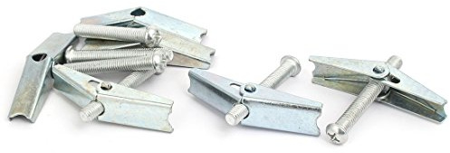 sourcing map 6Pcs Écrou Papillon M8 Rond Tête Basculer Boulons Argenté Ecrou à Ailettes écrou à oreille
