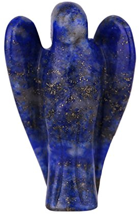 Morella Edelstein Lapislazuli Engel Glücksbringer Schutzengel zum Mitnehmen 3,5 cm in Samtbeutel