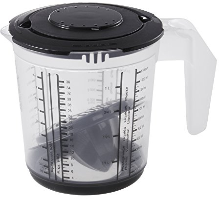 keeeper Messkannenset 4 in 1, Mit Spritzschutz und Zitruspresse, Anti-Rutsch-Funktion, 1 l, Matteo, Graphit-Grau