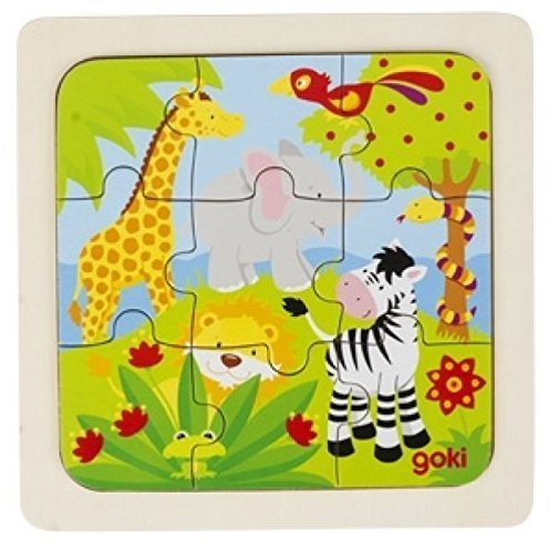 Goki Einlegepuzzle Tiere im Dschungel, 9 Teile