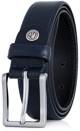LINDENMANN Gürtel Herren Ledergürtel Herren Gürtel Herren, Rindledergürtel XL bombiert, in 2 Farben, dunkelbraun/dunkelblau