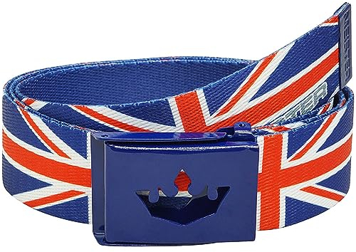 Meister Ceinture de Golf Web Player - Ajustable & Réversible - Union Jack