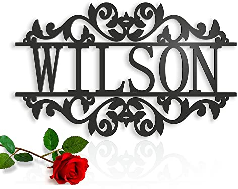 Personalised Metal Name Sign, Outdoor, Hanging, Front Door Decor, Family Name Sign, Garden Monogram, Custom Wedding Gift, Metal Wall Art, Custom Name Ornament, Housewarming Gift (8 inches length)