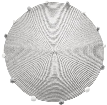 Atmosphera - Kinderteppich Pompons - grau D 90 cm - Grau