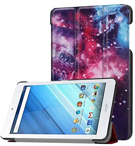 Zrengp Ultra Slim Folio Stand Luxury Leather Case with Sleep Wake Up Function Smart Cover for Acer Iconia One 8 B1-850 B1-860 B1-870 / One8 B1-860A 8 (Starry Sky)