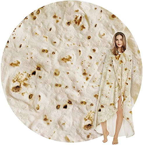 Yirantian Burrito Decke, Tortilla Kuscheldecke Mikrofaser Flanell Food Creation Tagesdecke, Super Weiche Warme mit Zweiseitige Fleecedecke Sofadecke, Reisedecke