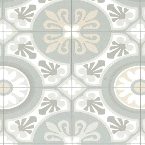 White Grey Designer Non-Slip Vinyl Flooring Roll For LivingRoom, Kitchen, DiningRoom, 2.0mm Cushion Backed Vinyl Sheet, Waterproof Lino Flooring-2m(6 ' 7) X 1m(3 ' 3)-2m²