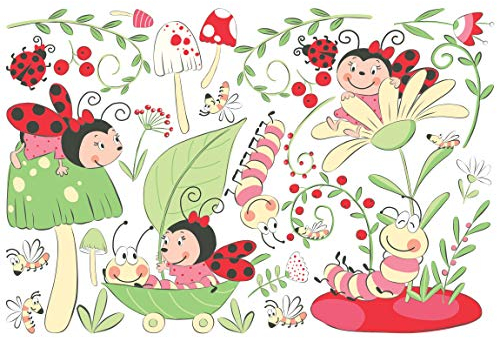 Bilderwelten Wandtattoo - Marienkäfer und Freunde Set 40 x 60cm