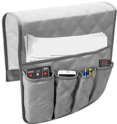 Accoudoir Canapé Organisateur Titulaire de Canape Sofa Fauteuil Caddy Chaise Lit Stable Sac de Rangement Stockage Suspendu Accoudoir à Poches pour Télécommande TV Téléphone IPad Livre Magazines